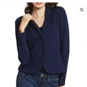 Cabi Navy Breakthrough Jacket Knit Cardigan 3 Button Blazer with Pockets Size S